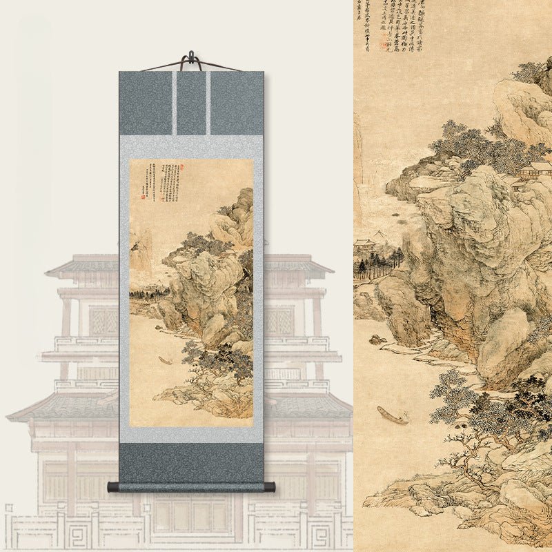Chinese Calligraphy Painting: Tang Yin’s Mountain - River Scroll HD print | STAR8S