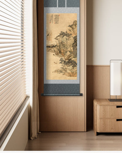 Chinese Calligraphy Painting: Tang Yin’s Mountain - River Scroll HD print | STAR8S