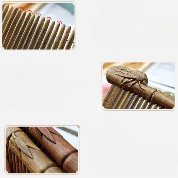 Chinese Hair Comb – Red Sandalwood Inserted Gift, Elegant & Charming Hair Care - STAR8S