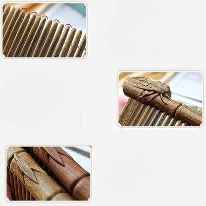 Chinese Hair Comb – Red Sandalwood Inserted Gift, Elegant & Charming Hair Care - STAR8S