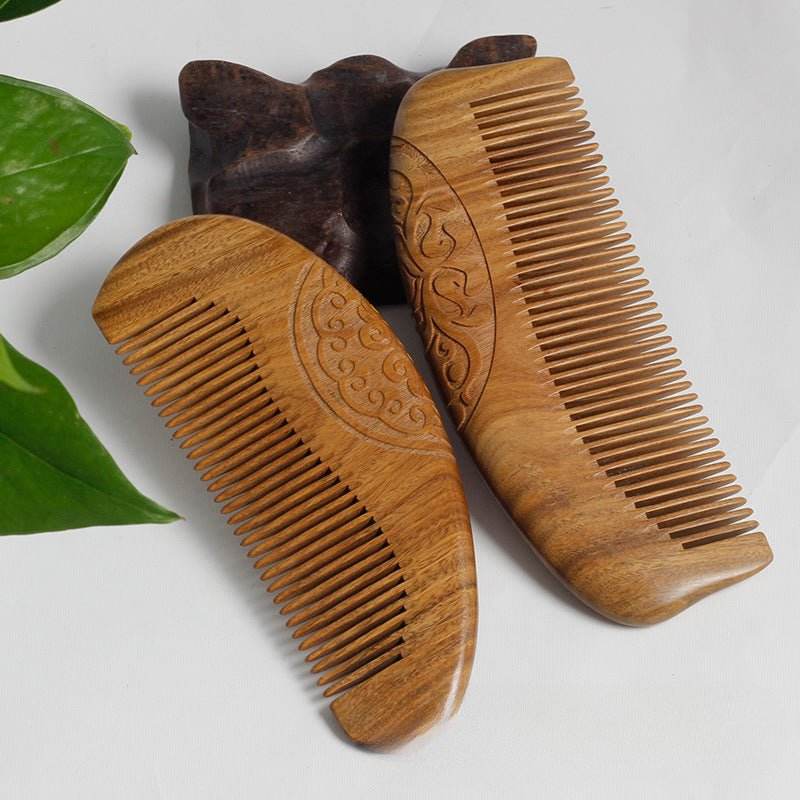 Chinese Hair Comb – Vintage Green Sandalwood Unisex Gift, Elegant & Comfortable Hair Care - STAR8S