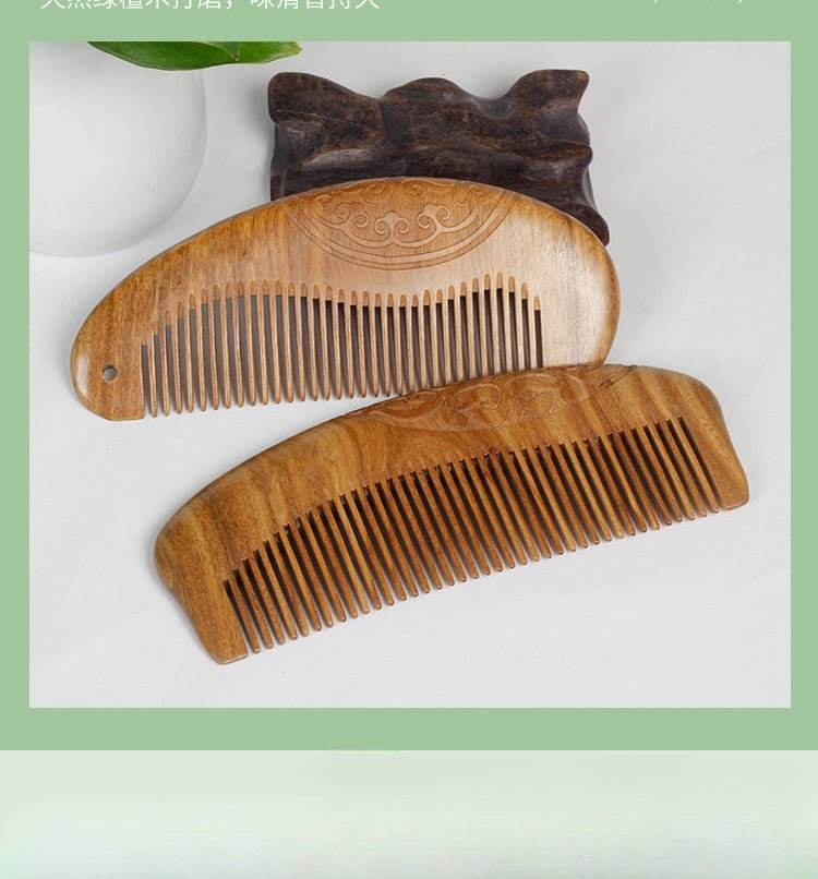Chinese Hair Comb – Vintage Green Sandalwood Unisex Gift, Elegant & Comfortable Hair Care - STAR8S