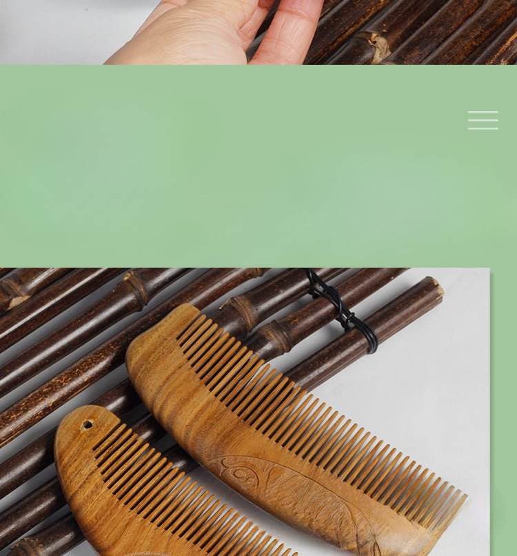 Chinese Hair Comb – Vintage Green Sandalwood Unisex Gift, Elegant & Comfortable Hair Care - STAR8S
