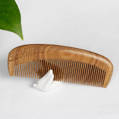 Chinese Hair Comb – Vintage Green Sandalwood Unisex Gift, Elegant & Comfortable Hair Care - STAR8S