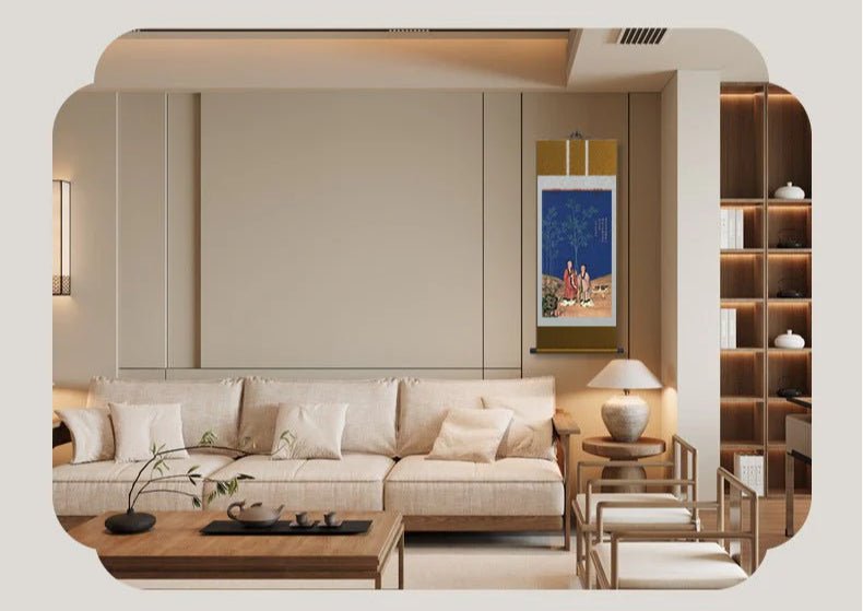 Chinese Ink Painting: HD print Castiglione’s Peaceful Spring Scroll with Bamboo | STAR8S - STAR8S