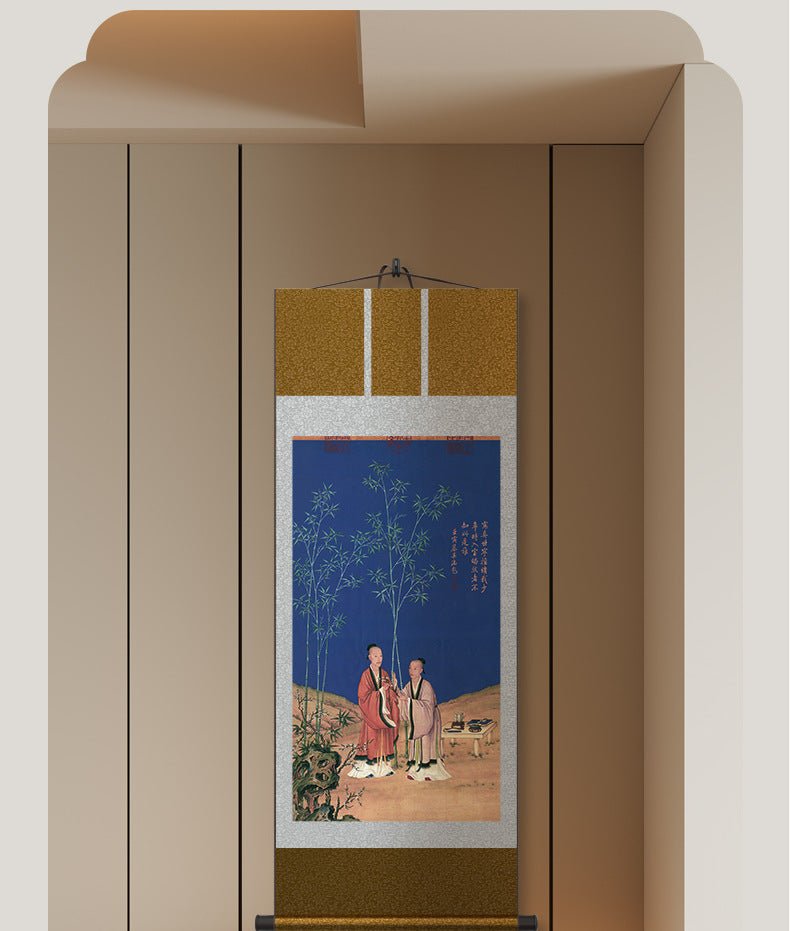 Chinese Ink Painting: HD print Castiglione’s Peaceful Spring Scroll with Bamboo | STAR8S