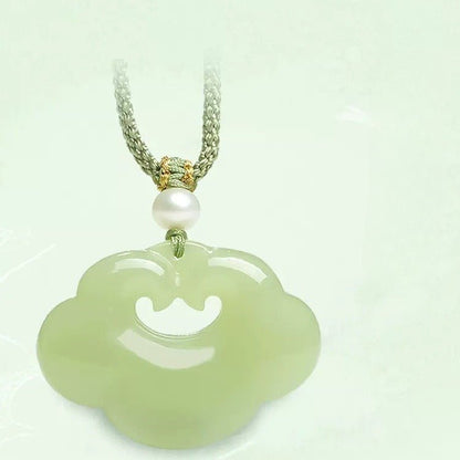 Chinese Jade Necklace - Heitian Ruyi Lock Pendant for Women's Protection | STAR8S