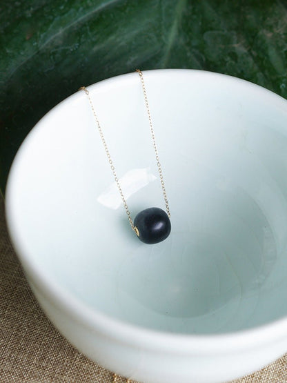 Chinese Jade Necklace with Heitian Black Snake Chain | STAR8S