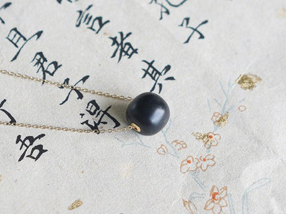 Chinese Jade Necklace with Heitian Black Snake Chain | STAR8S