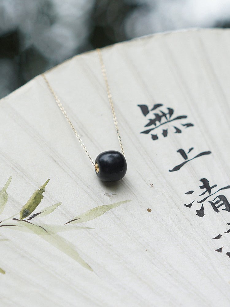 Chinese Jade Necklace with Heitian Black Snake Chain | STAR8S