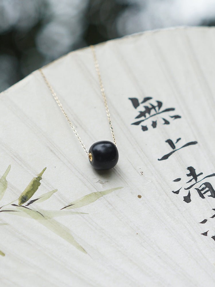 Chinese Jade Necklace with Heitian Black Snake Chain | STAR8S