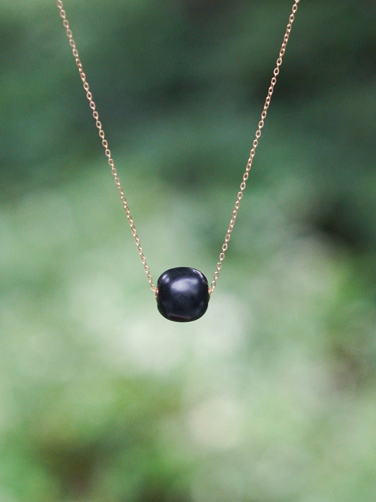 chinese jade necklace with heitian black snake chain | star8s