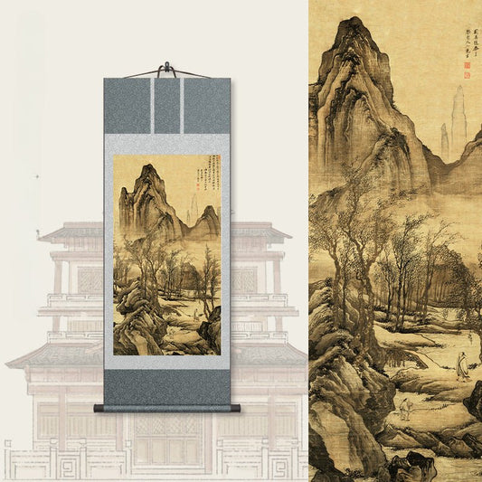 Chinese Mountain Painting: Tang Yin’s Hermit Scroll HD print | STAR8S