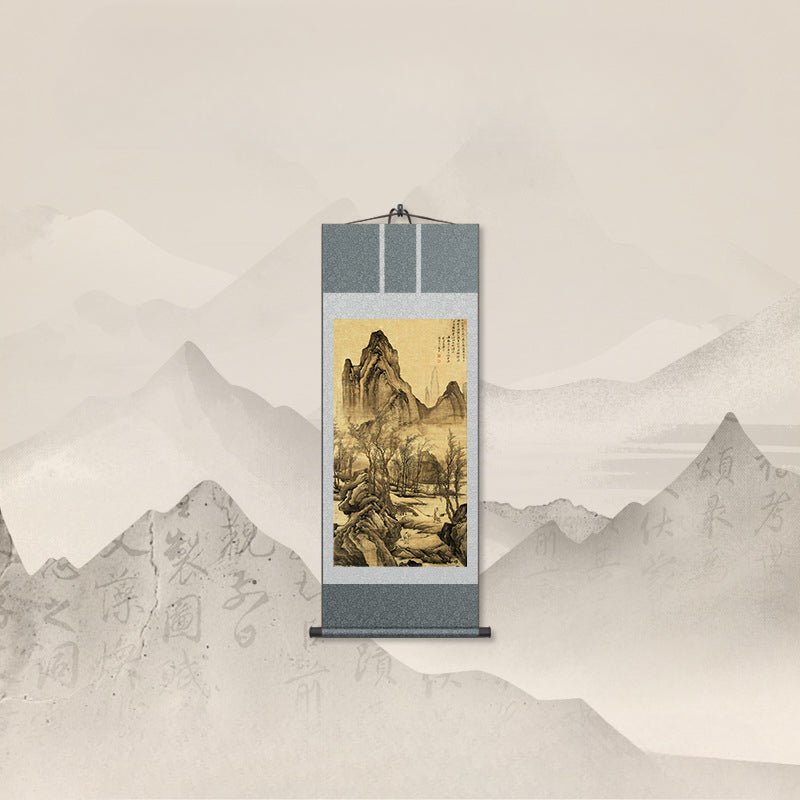 chinese mountain painting: tang yin’s hermit scroll hd print | star8s