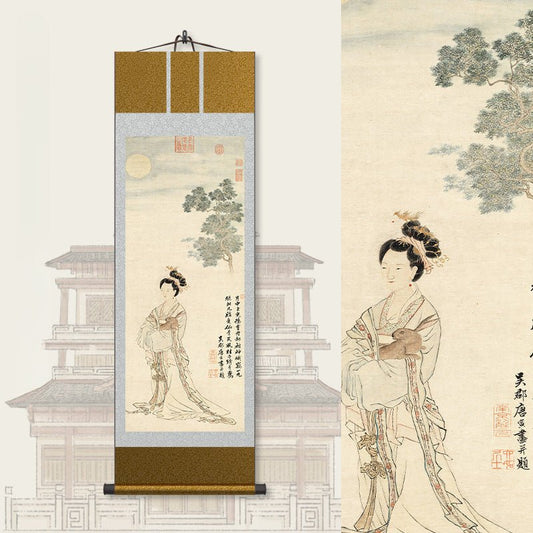 Chinese Painter Art: Tang Yin’s The Goddess Chang Scroll HD print | STAR8S