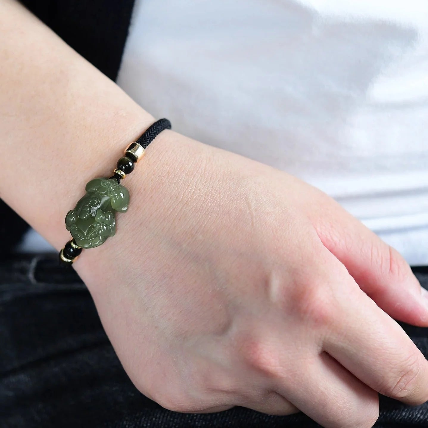 Chinese PiXiu Couples Hetian Jade Bracelet - Fortune & Romance | STAR8S - STAR8S