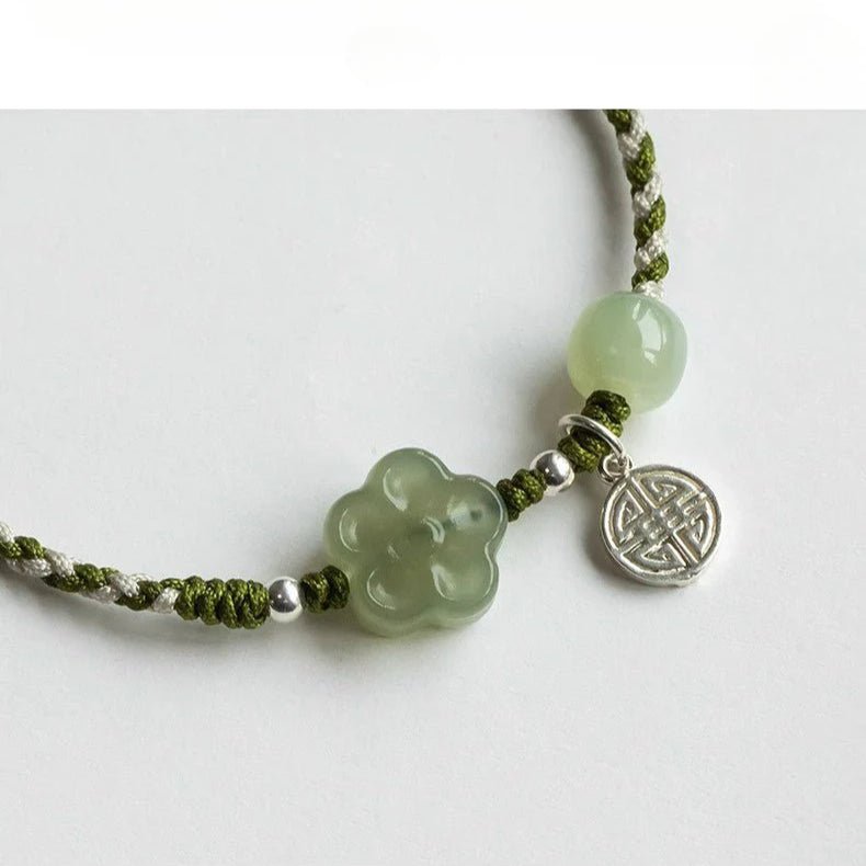 Chinese Plum Blossom Bracelet‌ - Genuine Hetian Jade & Fu | STAR8S - STAR8S
