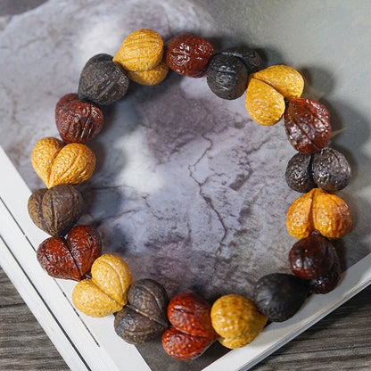 Chinese Sandalwood Heart Bracelet – Handcrafted Wooden Beads Adjustable Bracelet for Women – Gift Jewelry - STAR8S