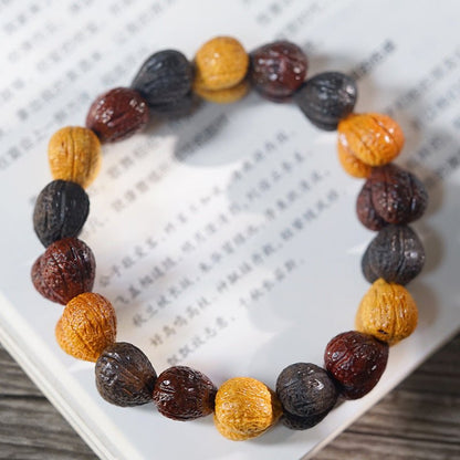 Chinese Sandalwood Heart Bracelet – Handcrafted Wooden Beads Adjustable Bracelet for Women – Gift Jewelry - STAR8S