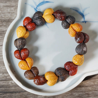 Chinese Sandalwood Heart Bracelet – Handcrafted Wooden Beads Adjustable Bracelet for Women – Gift Jewelry - STAR8S