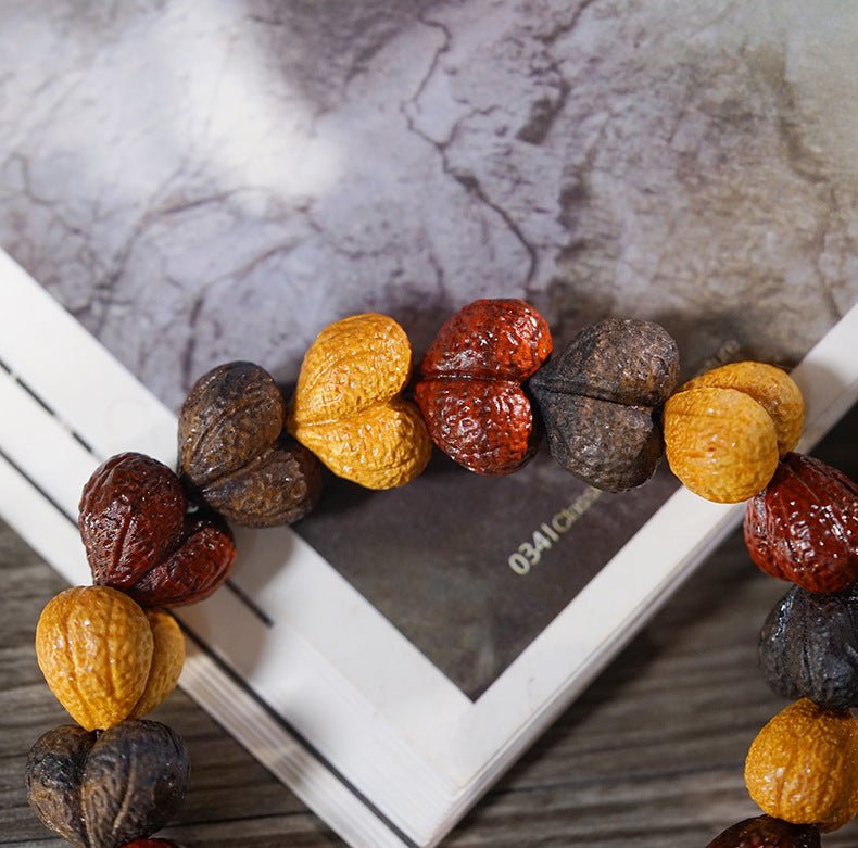chinese sandalwood heart bracelet – handcrafted wooden beads adjustable bracelet for women – gift jewelry - star8s