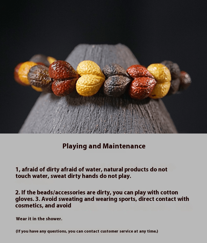 Chinese Sandalwood Heart Bracelet – Handcrafted Wooden Beads Adjustable Bracelet for Women – Gift Jewelry - STAR8S