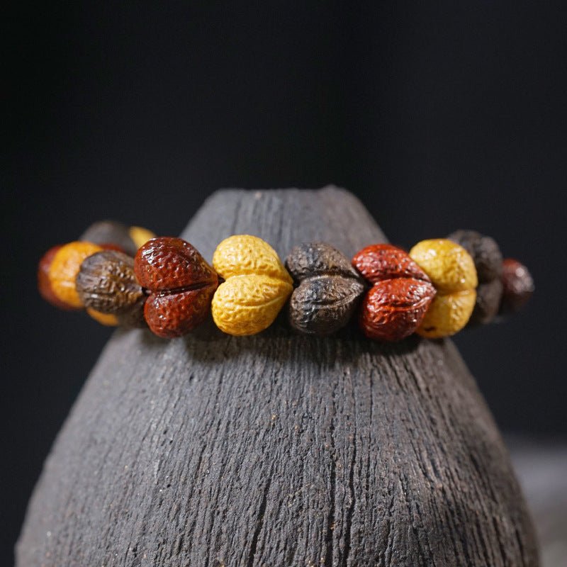 chinese sandalwood heart bracelet – handcrafted wooden beads adjustable bracelet for women – gift jewelry - star8s