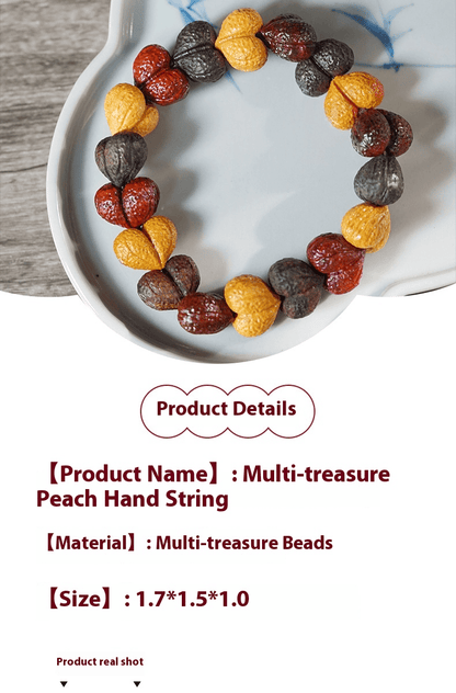 Chinese Sandalwood Heart Bracelet – Handcrafted Wooden Beads Adjustable Bracelet for Women – Gift Jewelry - STAR8S