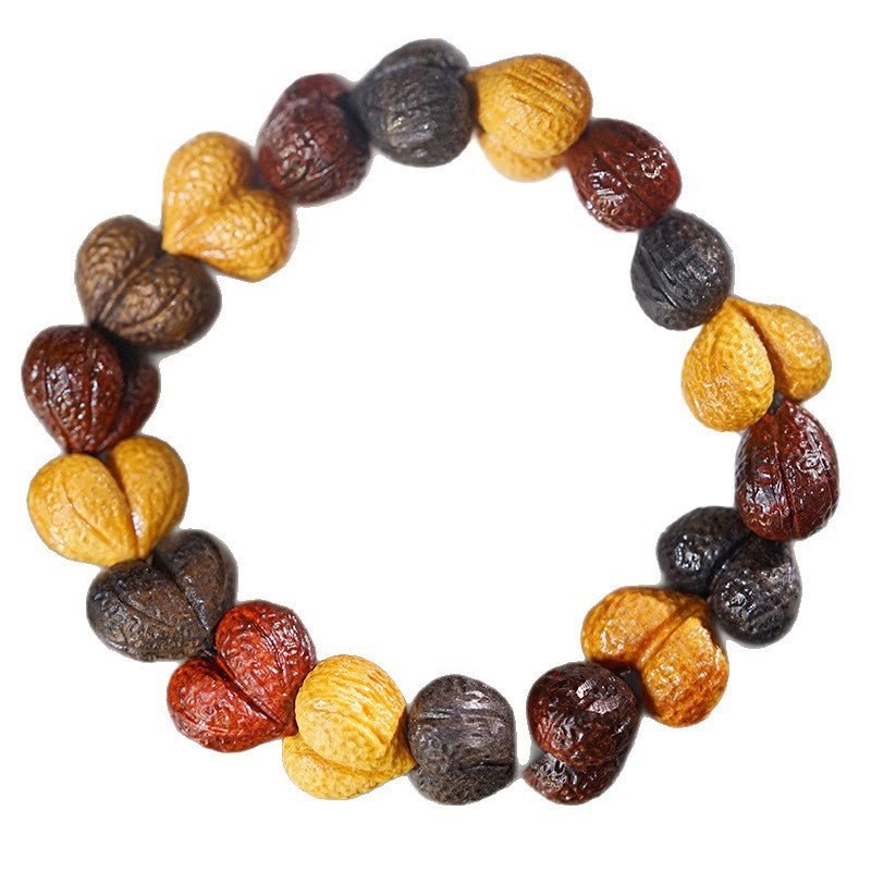 Chinese Sandalwood Heart Bracelet – Handcrafted Wooden Beads Adjustable Bracelet for Women – Gift Jewelry - STAR8S