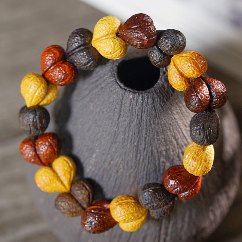 chinese sandalwood heart bracelet – handcrafted wooden beads adjustable bracelet for women – gift jewelry - star8s