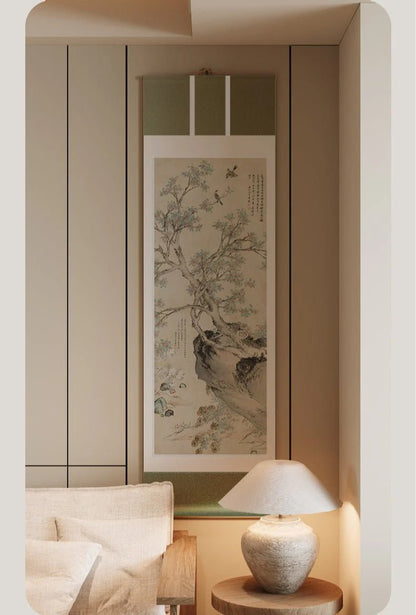 Chinese Scroll Painting - Shen Zhou's Yellow Chrysanthemums & Red Osmanthus HD Print - STAR8S - STAR8S