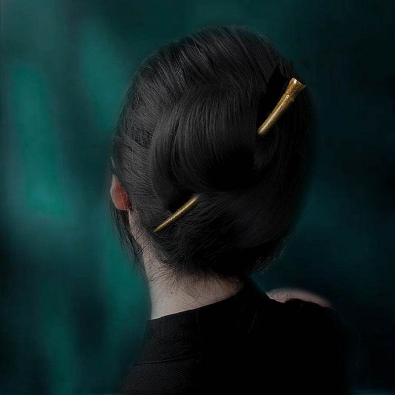 chinese - style vintage wood hairpin for elegant hairstyling - star8s
