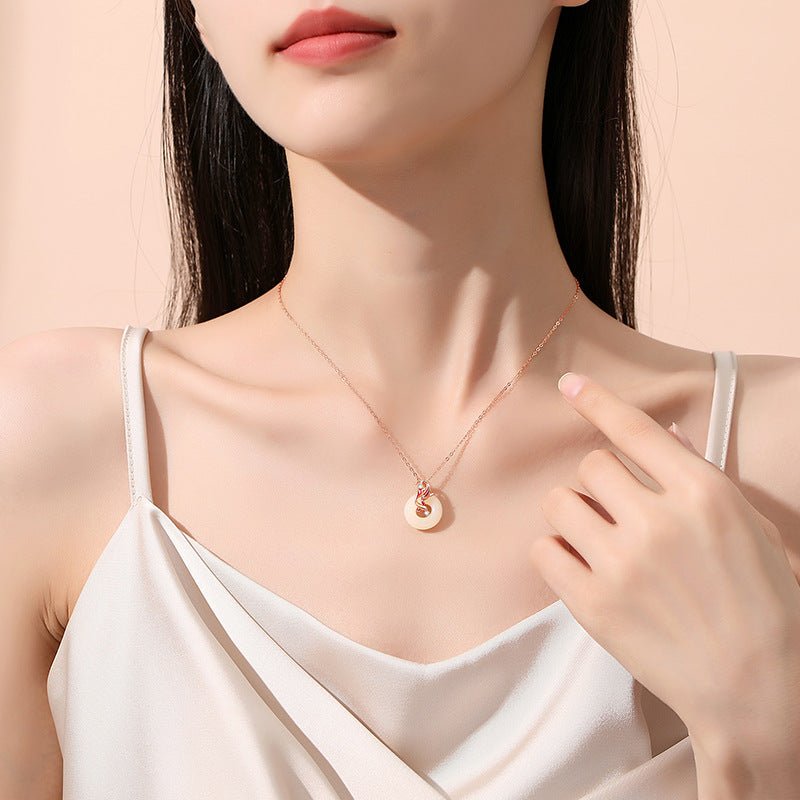 chinese women's jade necklace – hetian, koi & jade donut | star8s
