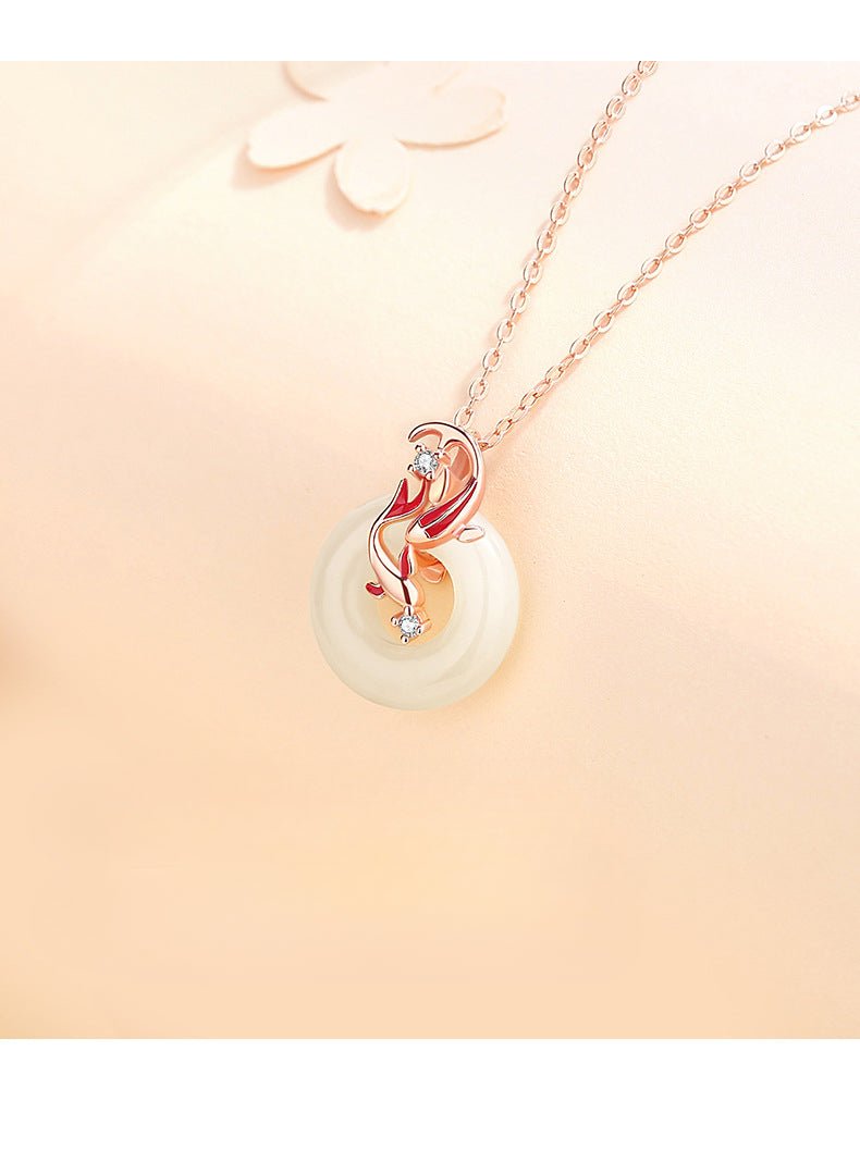 chinese women's jade necklace – hetian, koi & jade donut | star8s