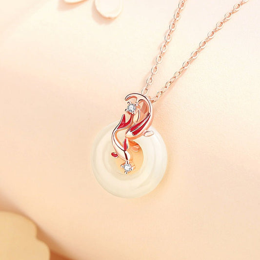 Chinese Women's Jade Necklace – Hetian, Koi & Jade Donut | STAR8S
