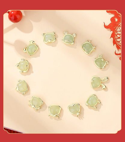 Chinese Zodiac Hetian Jade Stud Earrings for Stylish Women | STAR8S