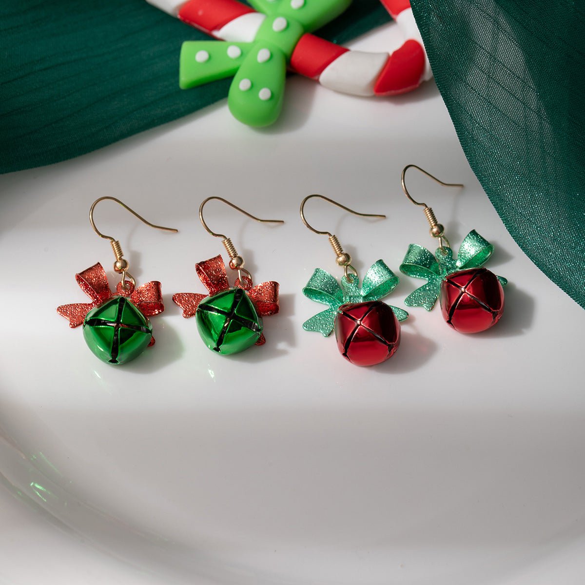 Christmas Bell & Bow Earrings – Festive Holiday Jewelry for Women | Cute and Creative Holiday Accessory - STAR8S