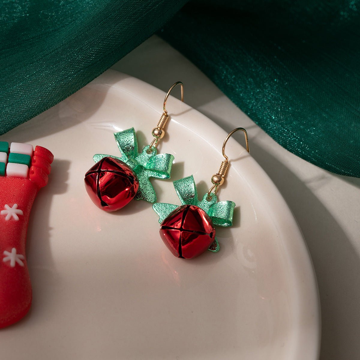 Christmas Bell & Bow Earrings – Festive Holiday Jewelry for Women | Cute and Creative Holiday Accessory - STAR8S