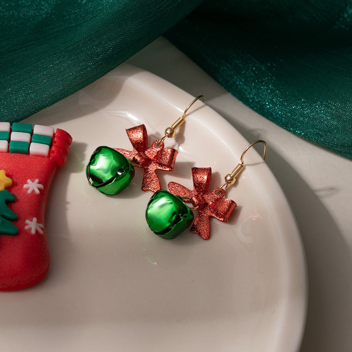 christmas bell & bow earrings – festive holiday jewelry for women | cute and creative holiday accessory - star8s