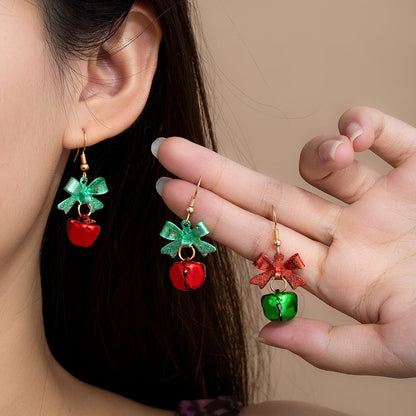 Christmas Bell & Bow Earrings – Festive Holiday Jewelry for Women | Cute and Creative Holiday Accessory - STAR8S