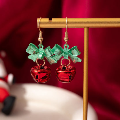 Christmas Bell & Bow Earrings – Festive Holiday Jewelry for Women | Cute and Creative Holiday Accessory - STAR8S