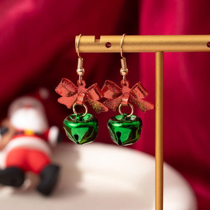 Christmas Bell & Bow Earrings – Festive Holiday Jewelry for Women | Cute and Creative Holiday Accessory - STAR8S