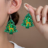 Christmas Earrings with Reindeer & Snowflake Tree Design – Holiday Jewelry for Women
