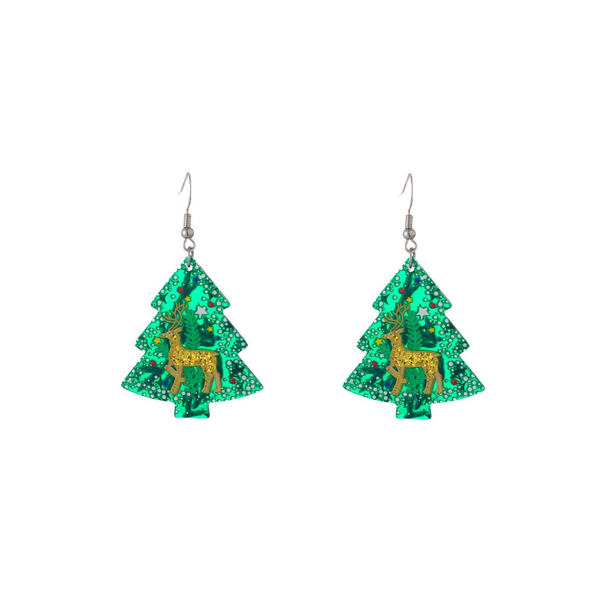 Christmas Earrings with Reindeer & Snowflake Tree Design – Holiday Jewelry for Women - STAR8S