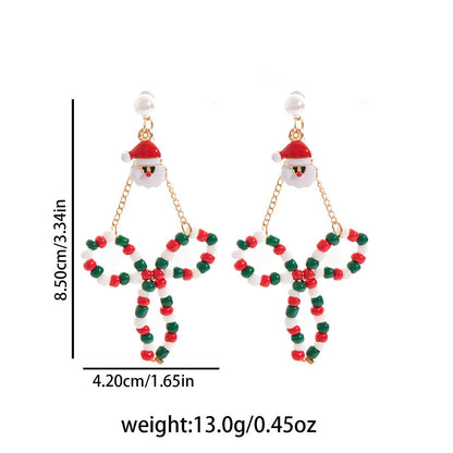 Christmas Santa & Reindeer Earrings – Fun Holiday Beaded Bow Earrings for Women | Festive Gift Idea - STAR8S