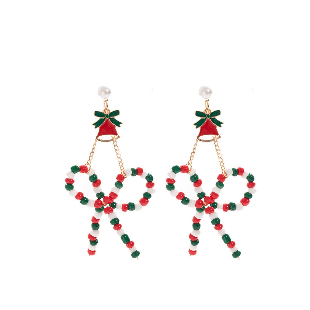 Christmas Santa & Reindeer Earrings – Fun Holiday Beaded Bow Earrings for Women | Festive Gift Idea - STAR8S