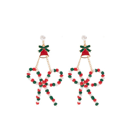 Christmas Santa & Reindeer Earrings – Fun Holiday Beaded Bow Earrings for Women | Festive Gift Idea - STAR8S