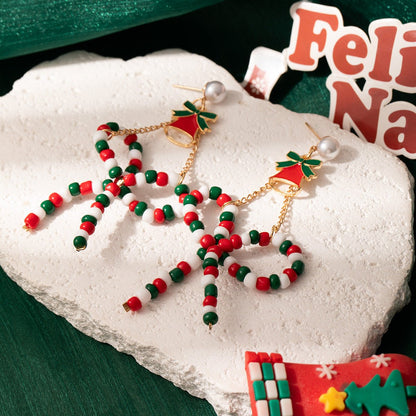 Christmas Santa & Reindeer Earrings – Fun Holiday Beaded Bow Earrings for Women | Festive Gift Idea - STAR8S