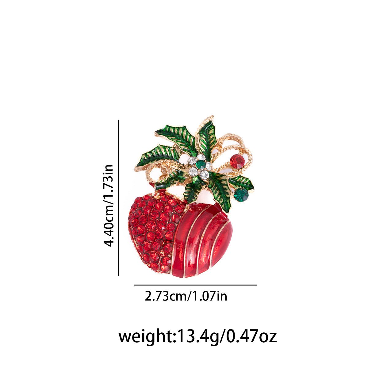 Christmas Tree, Snowman & Apple Brooch Pins – Festive Jewelry with Rhinestones – Holiday Gifts for Women - STAR8S