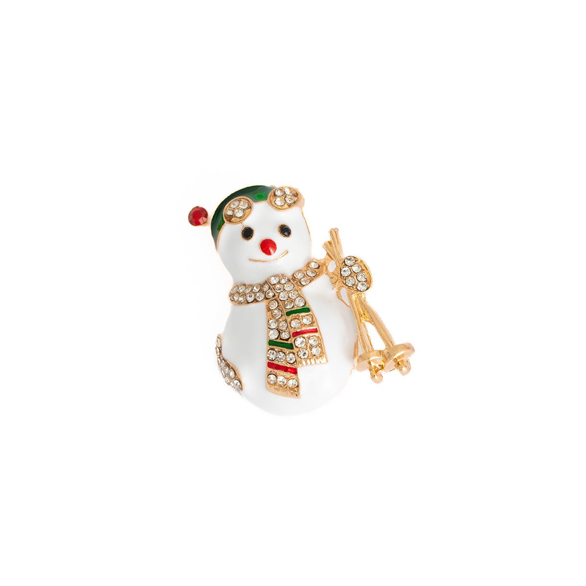 christmas tree, snowman & apple brooch pins – festive jewelry with rhinestones – holiday gifts for women - star8s